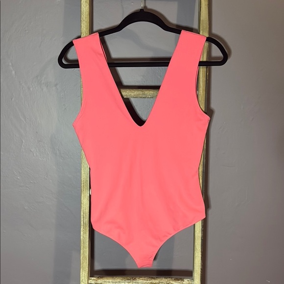 Intimately by Free People Deep V Coral One-Piece Swimsuit – Size M - Picture 1 of 5